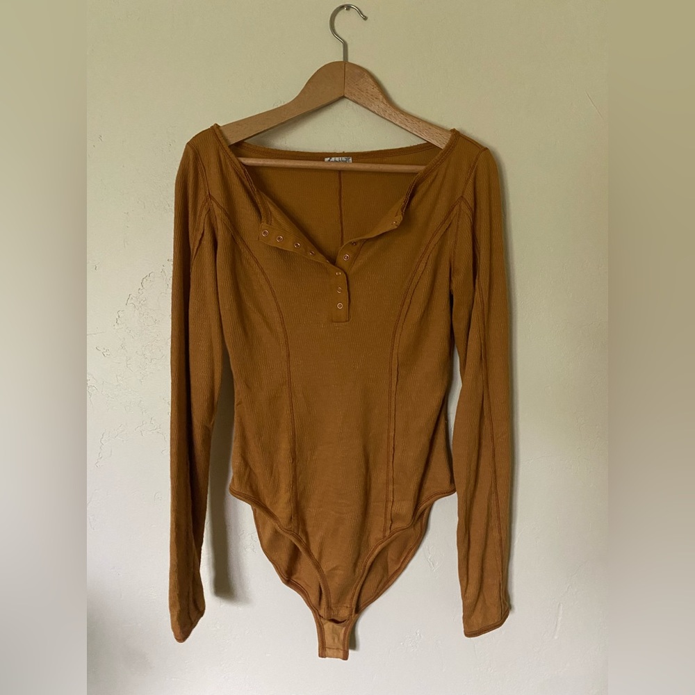 Free People body suit- rust orange